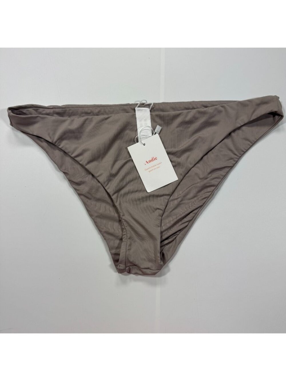 Andie Cheeky Bottom Women's L Brown Nylon Bikini Thong Swimwear Beach Stretch